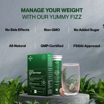 SETU: Tummy Apple Cider Vinegar Effervescent Tablets - 34 Tabs