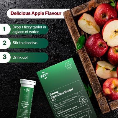 SETU: Tummy Apple Cider Vinegar Effervescent Tablets - 34 Tabs