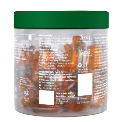 SETU: Apple Cider Vinegar Gummies  - Lemon Flavour - 30 Gummies