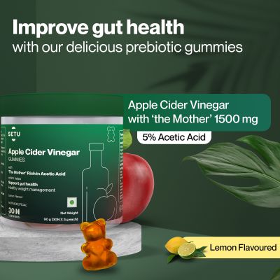 SETU: Apple Cider Vinegar Gummies  - Lemon Flavour - 30 Gummies
