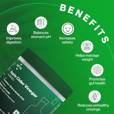 SETU: Apple Cider Vinegar Gummies  - Lemon Flavour - 30 Gummies