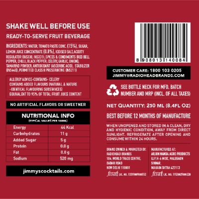 Jimmy's Cocktails: Bloody Mary Mix - Pack Of 8