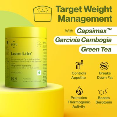 SETU: Lean Lite 30 Tablets (Pack of 1) | for Healthy Metabolism with Capsicum extract CapsimaxÂ®, Garcinia Cambogia extract, Green Coffee Bean Extract and Green Tea extract