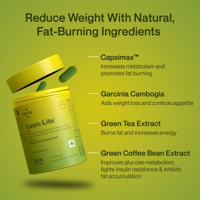 SETU: Lean Lite 30 Tablets (Pack of 1) | for Healthy Metabolism with Capsicum extract CapsimaxÂ®, Garcinia Cambogia extract, Green Coffee Bean Extract and Green Tea extract