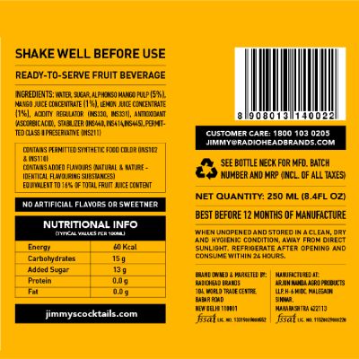 Jimmy's Cocktails: Mango Chilli Mojito Mix - Pack Of 24