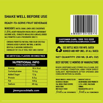 Jimmy's Cocktails: Margarita Mix - Pack Of 16