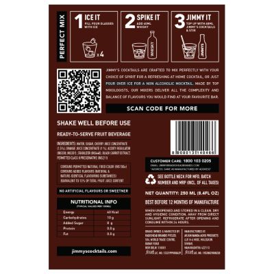 Jimmy's Cocktails: The New Old Fashioned Mix - Pack of 8