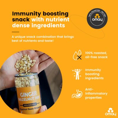 Omay Foods: Ginger Hazelnut Mix With Pineapple - Pack of 2 (160gm each)