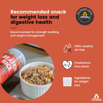 Omay Foods: Beaten Brown Rice - Desi Mix - Pack of 4 (115gm each)