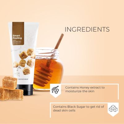 The Face Shop: Smart Peeling Honey Black Sugar Scrub - 120 ml