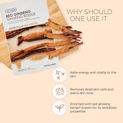 The Face Shop: Real Nature Red Ginseng Face Mask - 20 gm