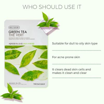 The Face Shop: Real Nature Green Tea Face Mask - 20 gm