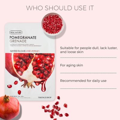 The Face Shop: Real Nature Pomegranate Face Mask - 20 gm