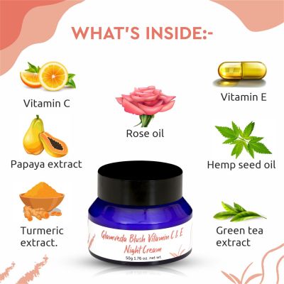 Glamveda: Blush Vitamin C & E Night Cream - 50g