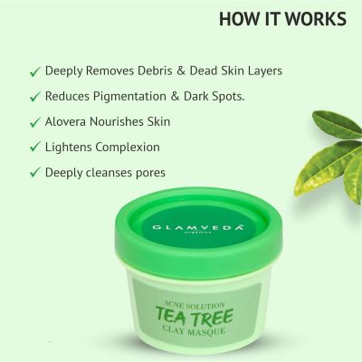 Glamveda: Tea tree Anti Acne Mud Pack - 80gm