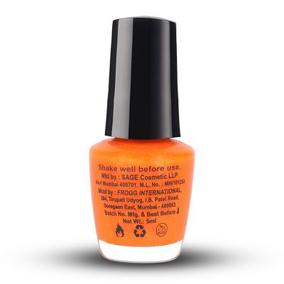 Moraze London: Orange Glitter Mini Nail Paint - 5ml