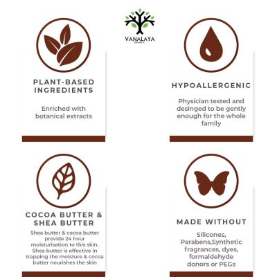 Vanalaya: Cocoa Butter & Shea Butter Moisturizing Lotion - 300ml