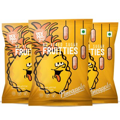 Dev Pro Food: No added sugar Frutties Pineapple - Pack of 3 (Each - 35 gm)