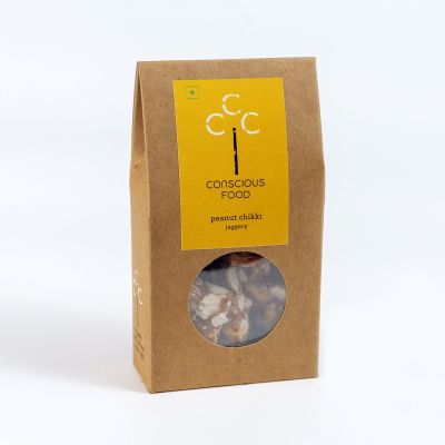 Conscious Food: Peanut Chikki - Pack of  4 - (Each 50 g)