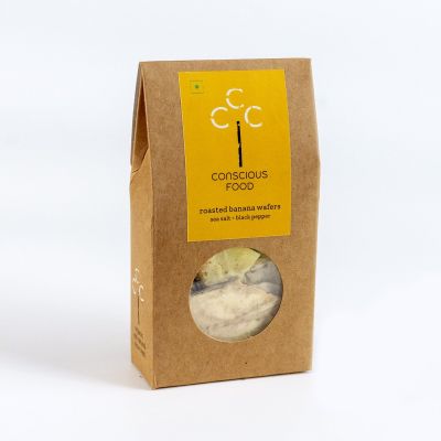 Conscious Food: Roasted Banana Wafers  - Pack of  4 - (Each 25 g)