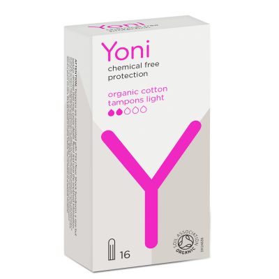 Yoni: Organic Cotton Tampons for Light flow (16 Pcs).
