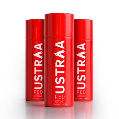 Ustraa: Red Deodorant Body Spray - Set of 3 - 150 ml