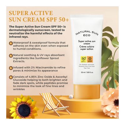 The Face Shop: Natural Eco Super Active Sun Cream - 50 ml
