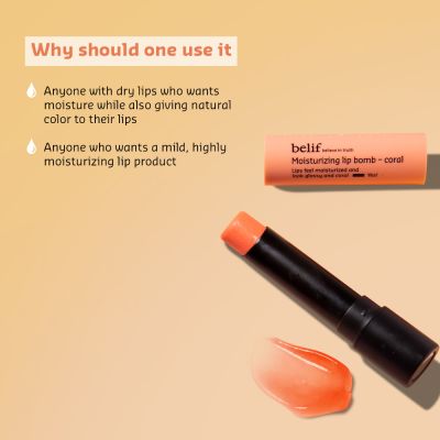 Belif: Moisturizing Lip Bomb Coral - 3Gm