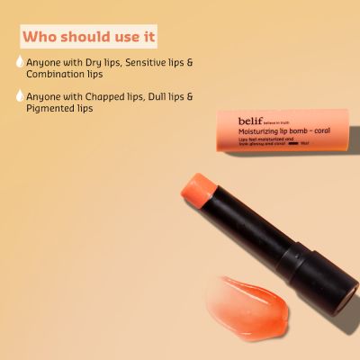 Belif: Moisturizing Lip Bomb Coral - 3Gm