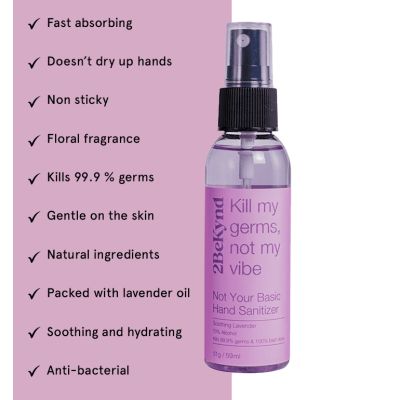 2BeKynd: Gentle hand sanitizer mist - Soothing Lavender (Pack of 2)