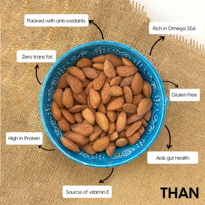 THAN: California Almonds Roasted with Himalayan pink salt -  250gm