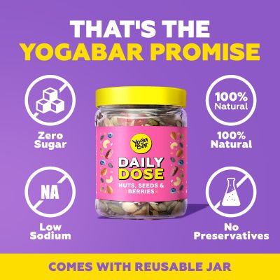 YogaBar: Super Healthy Dry Fruit Nuts, Seeds & Berries Organic Mix - 325gm