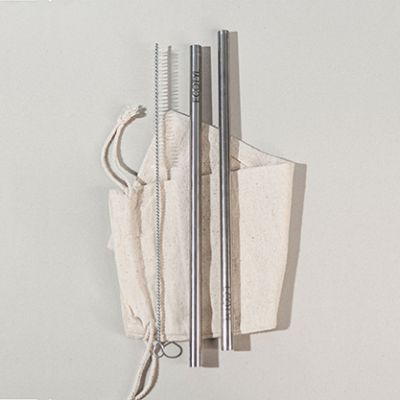 Ecotyl: Stainless Steel Straw - Set of 2 + Straw Cleaning Brush