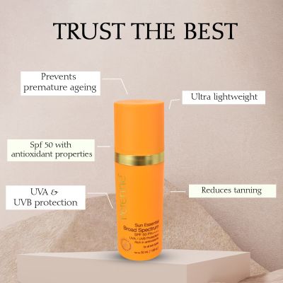 Perenne Cosmetics : Sweatproof Sun Essential Broad Spectrum SPF50 Gel Sunscreen - 50ml