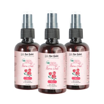 Nat Habit: Pure Gulab Jal (Rose Water) - 100ml (Pack of 3)