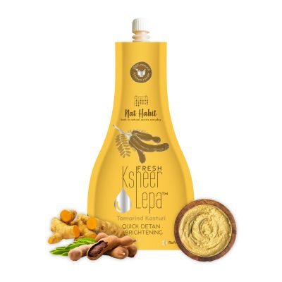 Nat Habit: Fresh Tamarind Kasturi Ksheer Lepa Quick Detan & Brightening Ayurvedic Face Pack Mask - 40gm