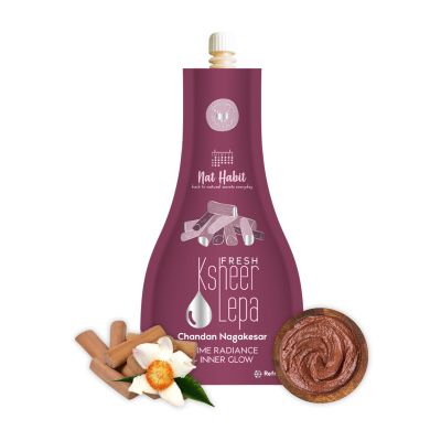 Nat Habit: Fresh Chandan Nagakesar Ksheer Lepa Face Pack Mask - 40gm