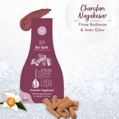 Nat Habit: Fresh Chandan Nagakesar Ksheer Lepa Face Pack Mask - 40gm