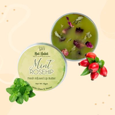 Nat Habit: Mint Rosehip Lip Balm - 10gm