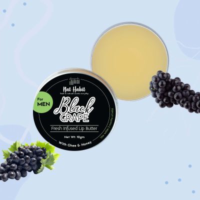 Nat Habit: Black Grape Lip Balm for Men - 10gm
