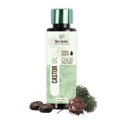 Nat Habit: Cold Pressed 100% Pure Castor (Arandi) Oil - 200ml