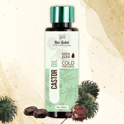 Nat Habit: Cold Pressed 100% Pure Castor (Arandi) Oil - 200ml