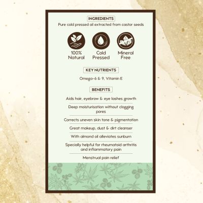 Nat Habit: Cold Pressed 100% Pure Castor (Arandi) Oil - 200ml