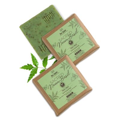 Nat Habit: Sacred Neem Basil Soap - 125gm (Twin Pack of 2)