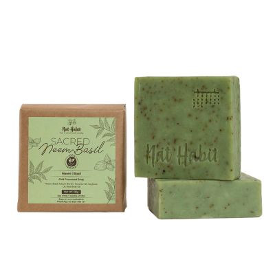 Nat Habit: Sacred Neem Basil Soap - 125gm (Twin Pack of 2)