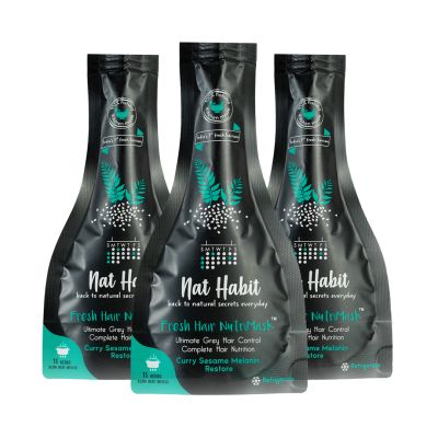 Nat Habit: Curry Sesame FRESH Hair Mask (NutriMask) - Pack of 3