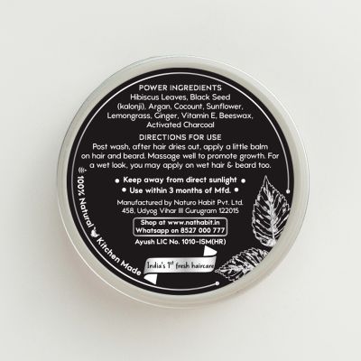 Nat Habit: Hibiscus Blackseed Hair & Beard Balm for Men - 25ml