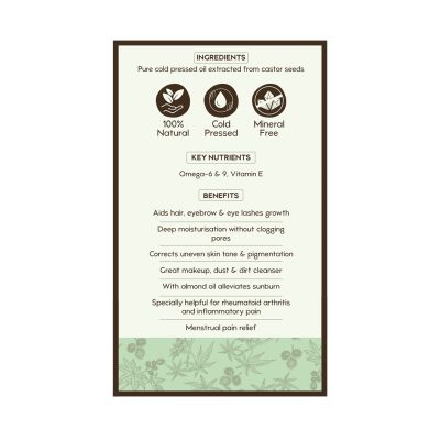 Nat Habit: Cold Pressed 100% Pure Castor (Arandi) Oil - 200ml