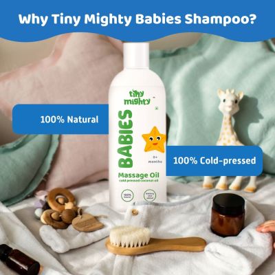 Tiny Mighty: Baby Massage oil (200 ml Each*2), 100% Cold Pressed Coconut & Almond Oil (Pack Of 2)