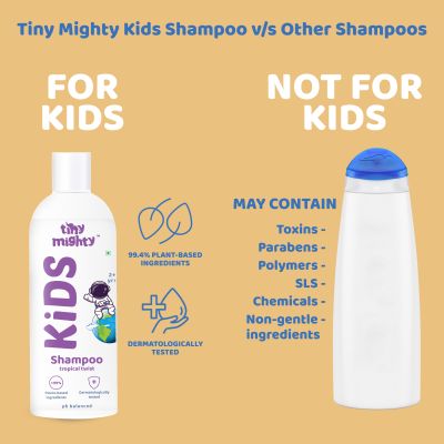 Tiny Mighty: Kids Shampoo and Hair Oil, 200 ml Each, For Sensitive Skin, Plant Based And Natural
